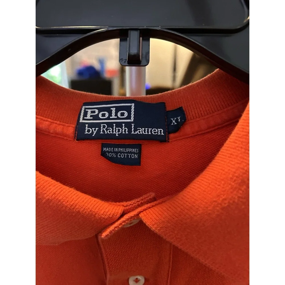 Polo Ralph‎ Lauren Shirt Men's Size XL  ,Orange, 100% Cotton Short Sleeve Shirt